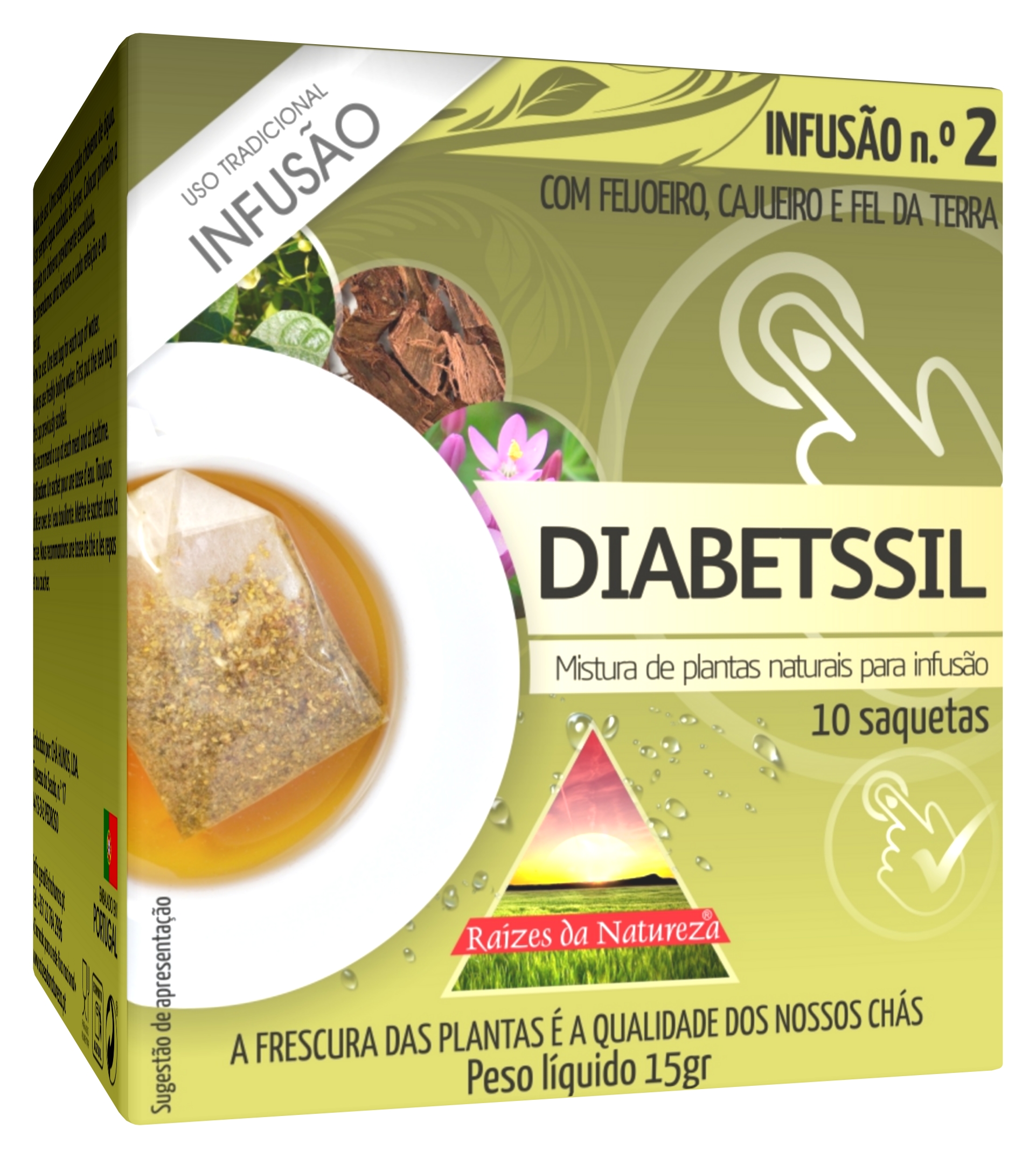 2 diabetssil infusão RDN Infusão Diabetssil Raizes da Natureza - 10 saquetas x 1,5g - Image 1