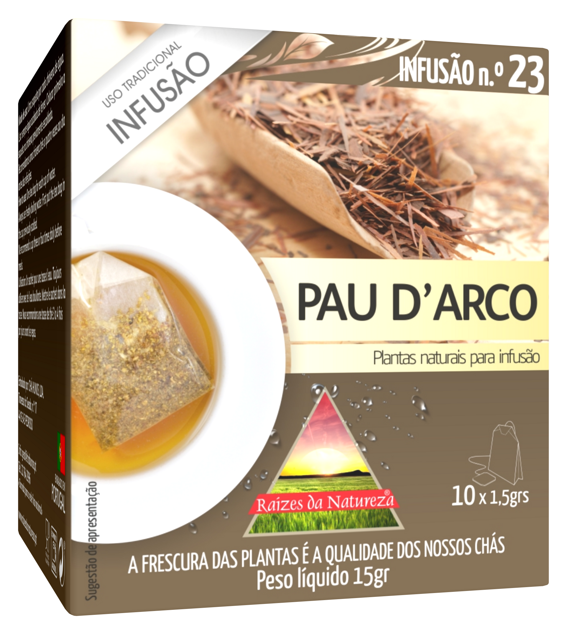 23 pau darco Infusão Pau D’Arco Raizes da Natureza - 10 saquetas x 1,5g - Image 1