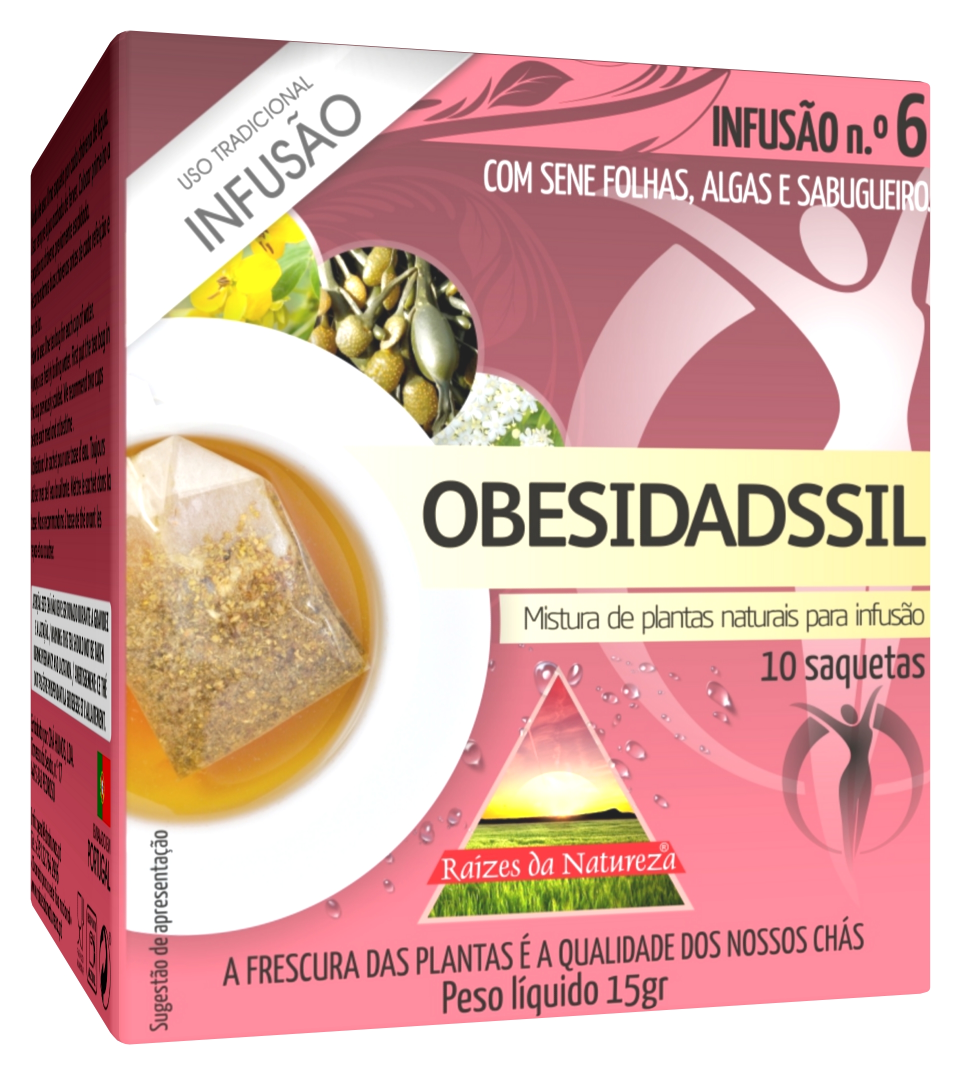 6 obesidadssil infusão RDN Infusão Obesidadssil Raizes da Natureza - 10 saquetas x 1,5g - Image 1