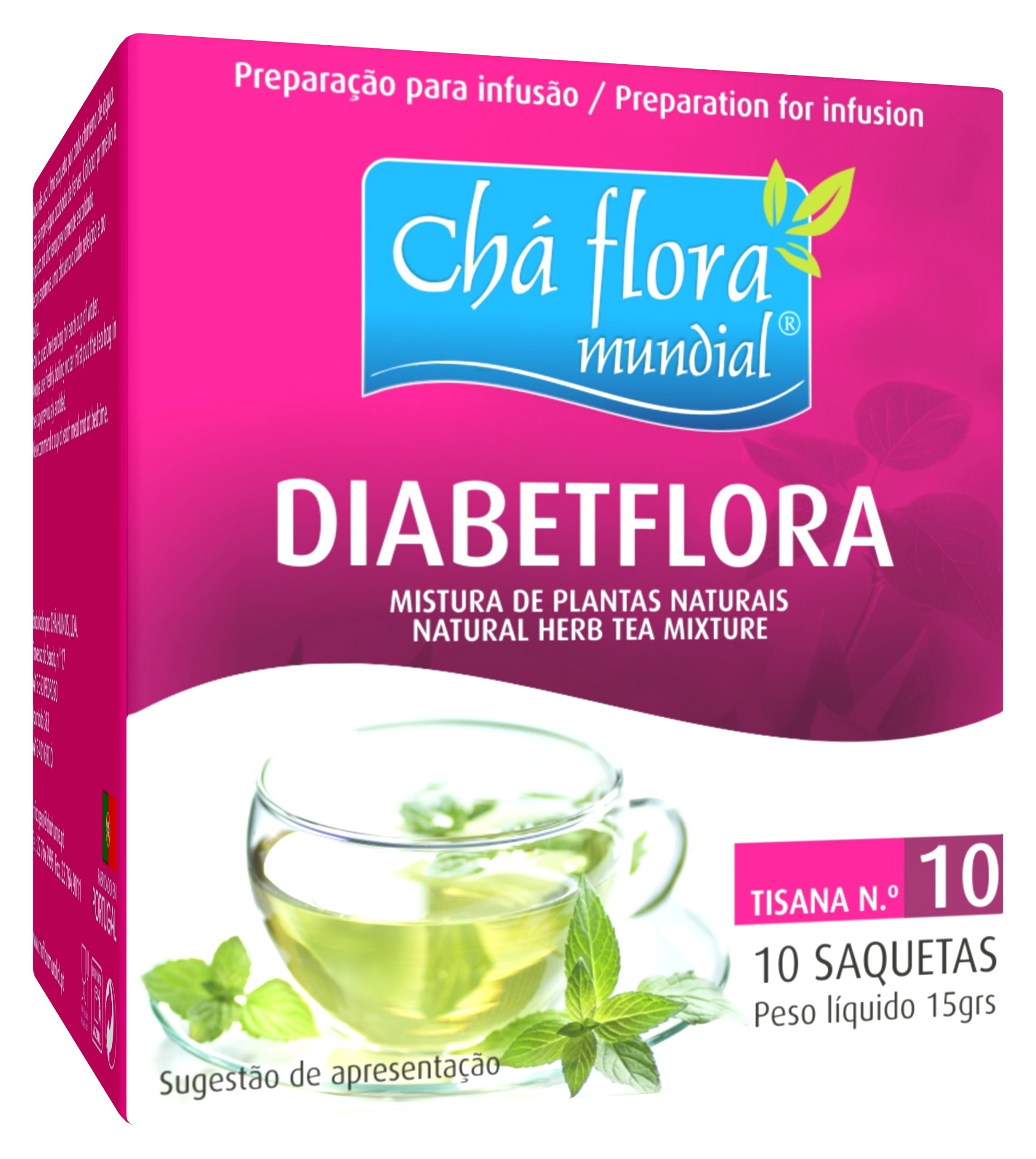 DIABETFLORA - CHÁ FLORA MUNDIAL Infusão DiabetFlora Chá Flora Mundial - 10 saquetas x 1,5g - Image 1