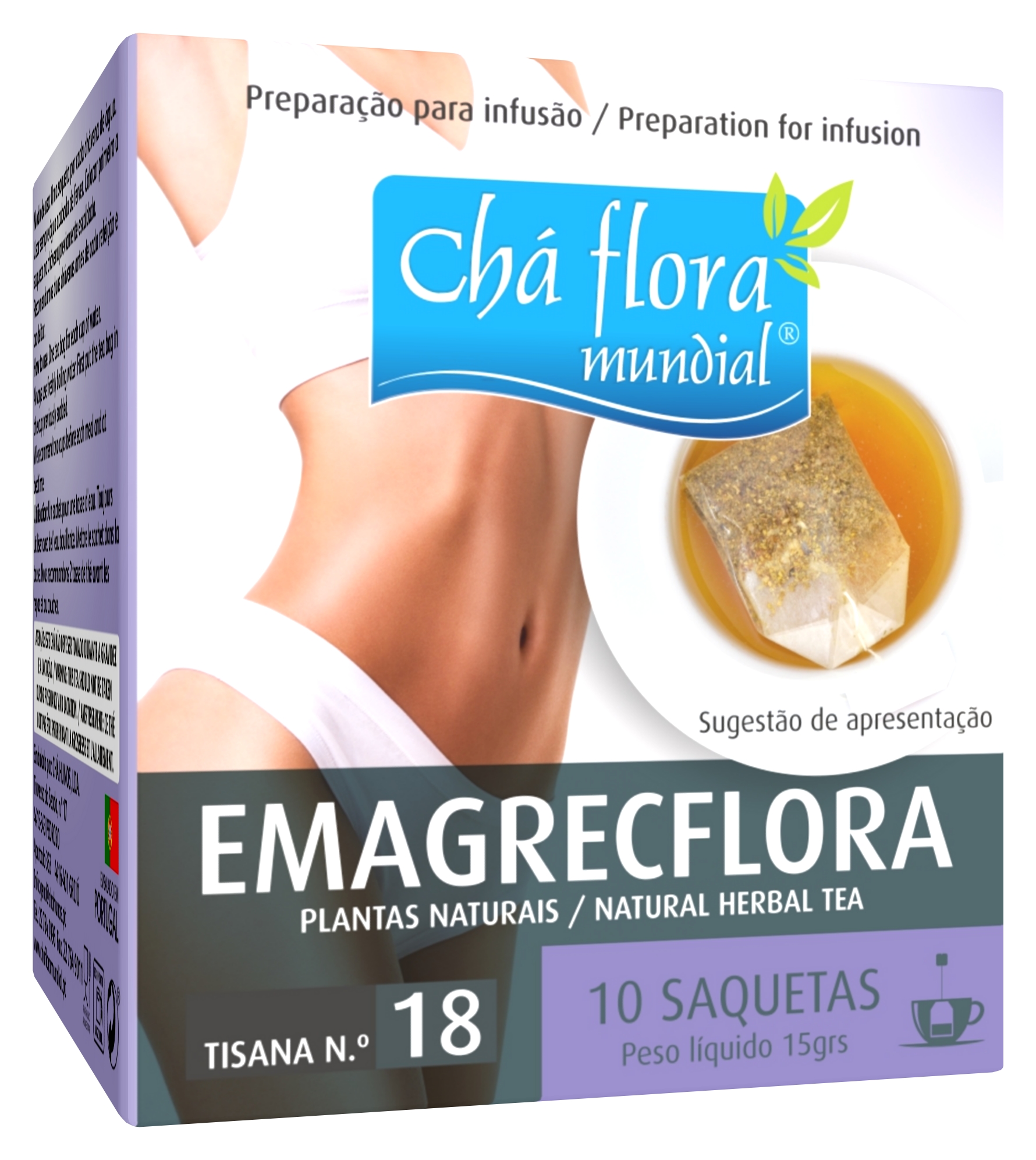 EMAGRECFLORA - CHÁ FLORA MUNDIAL NOVO Infusão EmagrecFlora Chá Flora Mundial - 10 saquetas x 1,5g - Image 1