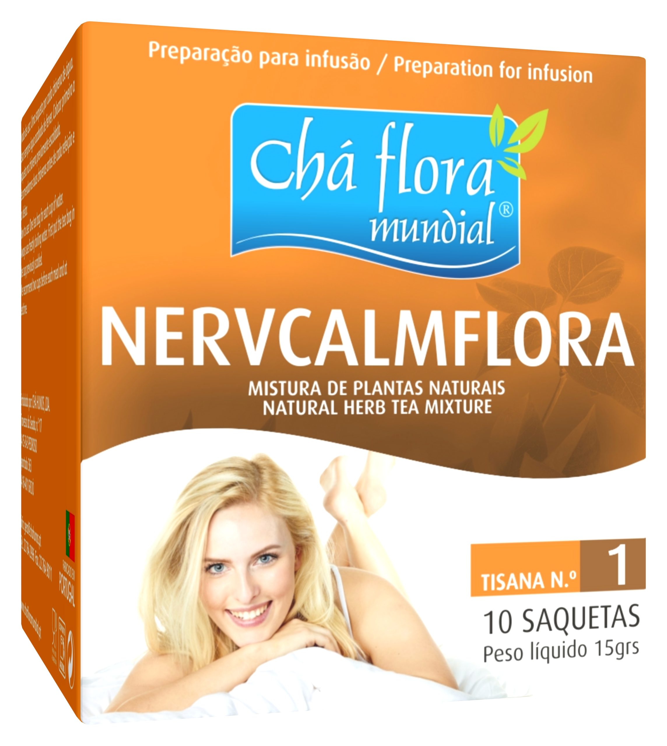 NERVCALMFLORA - CHÁ FLORA MUNDIAL Infusão NervCalmFlora Chá Flora Mundial - 10 saquetas x 1,5g - Image 1
